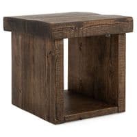 Derwent Rustic Solid Wood Side Table | Handcrafted UK